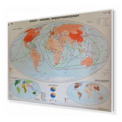Świat - handel międzynarodowy 160x115cm. Mapa do wpinania.
