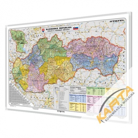 Słowacja Administracyjno-drogowa 140x100 cm. Mapa magnetyczna.