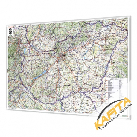 MAG Węgry mapa drogowa 1:400 tys. F&B Mapa magnetyczna 144x95cm