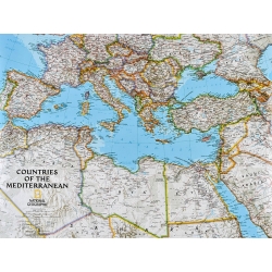 Kraje Basenu Morza Śróddziemnego/Europa Południowa i Afryka Północna 82x65cm. Mapa ścienna.