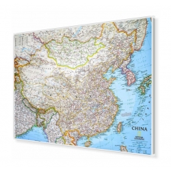 Chiny administracyjno-drogowa 84x60 cm. Mapa w ramie aluminiowej.