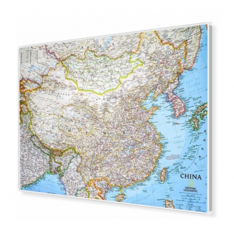 Chiny administracyjno-drogowa 84x60 cm. Mapa w ramie aluminiowej.