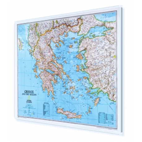 Grecja, płd. Albania, Macedonia 82x60cm. Mapa do wpinania.