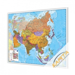 Azja Polityczna 118x98cm. Mapa w ramie aluminiowej.