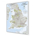 Anglia i Walia administracyjno-drogowa 82x92cm. Mapa w ramie aluminiowej.
