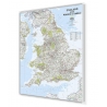 Anglia i Walia administracyjno-drogowa 82x92cm. Mapa w ramie aluminiowej.
