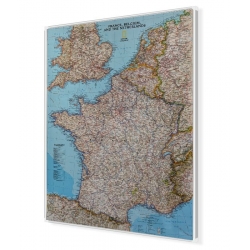 Francja, Belgia, Holandia, Anglia, Walia polityczna 64x77cm. Mapa magnetyczna.