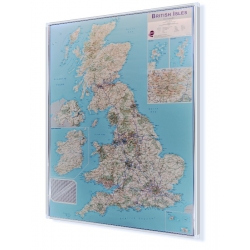 Wielka Brytania (Anglia, Szkocja, Irlandia, Walia) drogowa 88x120cm. Mapa magnetyczna.