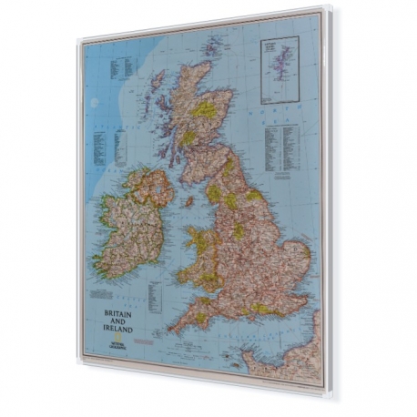 Wielka Brytania i Irlandia 64x77cm. Mapa do wpinania.
