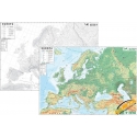 Europa ogólnogeograficzna/konturowa -do ćwiczeń 204x136cm. Mapa ścienna dwustronna.