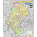 Śląskie administracyjno-drogowa 104x116cm. Mapa ścienna.