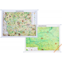 Wielkopolskie ogólnogeograficznaa/krajobrazowa 160x120cm. Mapa ścienna dwustronna.