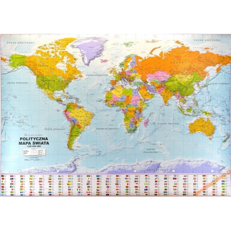 Świat polityczny 205x140cm. Mapa ścienna.