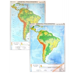 Ameryka Południowa ogólnogeograficzna (fizyczna)/do ćwiczeń 120x160cm. Mapa ścienna dwustronna.