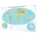 Świat fizyczna (ogólnogeograficzna) 200x140 cm. Mapa w ramie aluminiowej.