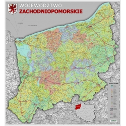 Zachodniopomorskie administracyjno-drogowa 104x105cm. Mapa ścienna.