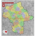 Mazowieckie administracyjno-drogowa 128x132cm. Mapa ścienna.