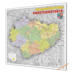 Świętokrzyskie administracyjno-drogowa 100x98cm. Mapa magnetyczna.