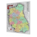 Lubelskie administracyjno-drogowa 95x118cm. Mapa w ramie aluminiowej.