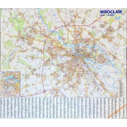 Wrocław/plan miasta 137x120 cm. Mapa ścienna.