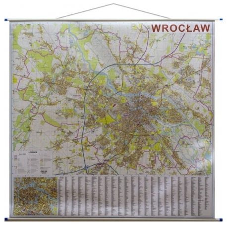 Wrocław-plan miasta 156x144cm. Mapa ścienna
