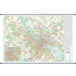 Wrocław-plan miasta 206x143cm. Mapa ścienna.