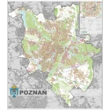 Poznań - plan miasta 140x160cm. Mapa ścienna.