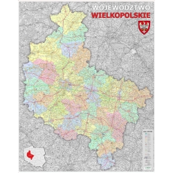 Wielkopolskie administracyjno-drogowa 118x150cm. Mapa ścienna.
