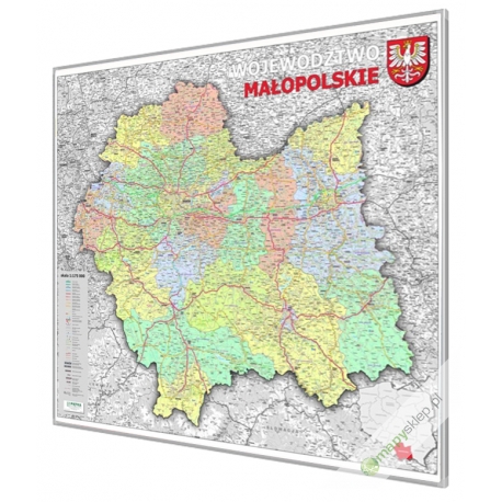 Małopolskie 90x119 cm. Mapa do wpinania