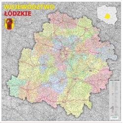 Łódzkie administracyjno-drogowa 106x100cm. Mapa ścienna