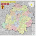 Łódzkie administracyjno-drogowa 106x100cm. Mapa ścienna