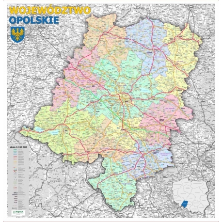 M-DR Woj.Opolskie 1:140 tys. Piętka Mapa ścienna