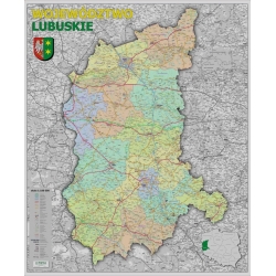 Lubuskie administracyjno-drogowa 104x118cm. Mapa ścienna.