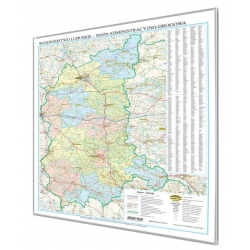 Lubuskie administracyjno-drogowa 86x115 cm. Mapa w ramie aluminiowej.