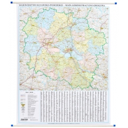 Kujawsko-Pomorskie administracyjno-drogowa 108x124cm. Mapa ścienna.