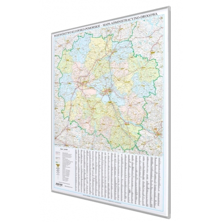 Kujawsko-Pomorskie 96x133 cm. Mapa w ramie aluminiowej.