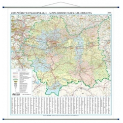 Małopolskie/Małopolska administracyjno-drogowa 102x98 cm. Mapa ścienna.