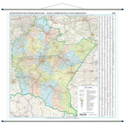 Podkarpackie administracyjno-drogowa 116x112cm. Mapa ścienna.