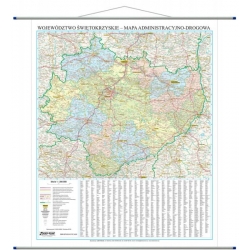 Świętokrzyskie administracyjno-drogowa 86x107 cm. Mapa ścienna.