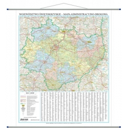 Świętokrzyskie administracyjno-drogowa 86x107 cm. Mapa ścienna.