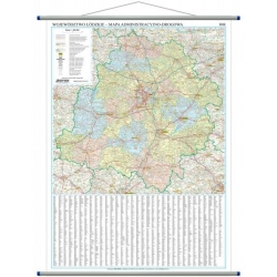 Łódzkie administracyjno-drogowa 106x140cm. Mapa ścienna.