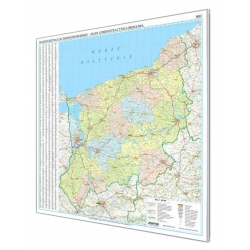 Zachodniopomorskie administracyjno-drogowa 128x133cm. Mapa magnetyczna.