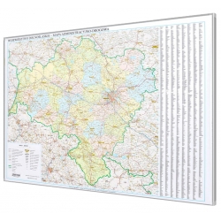 Dolnośląskie administracyjno-drogowa 144x108cm. Mapa do wpinania.