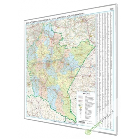 Podkarpackie administracyjno-drogowa 112x112cm. Mapa magnetyczna.