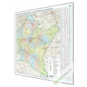Warmińsko-Mazurskie administracyjno-drogowa 129x117 cm. Mapa w ramie aluminiowej.