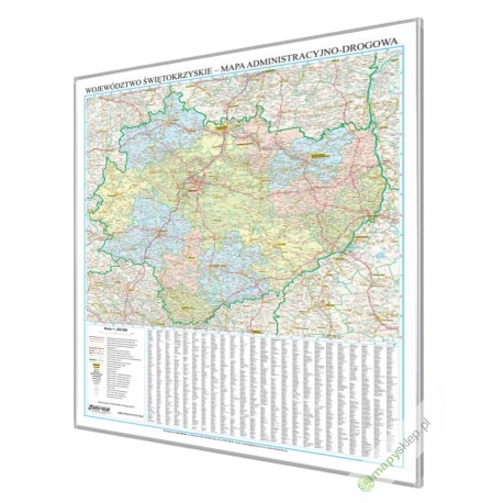 Świętokrzyskie administracyjno-drogowa 88,5x105cm. Mapa do wpinania