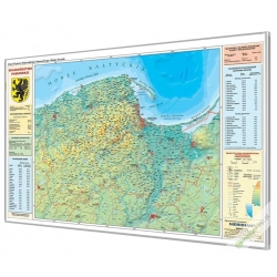 Pomorskie fizyczna 156x120cm. Mapa w ramie aluminiowej