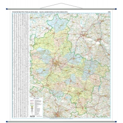 Wielkopolskie administracyjno-drogowa 144x160 cm. Mapa ścienna.