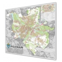 Poznań - plan miasta 140x160cm. Mapa w ramie aluminiowej.