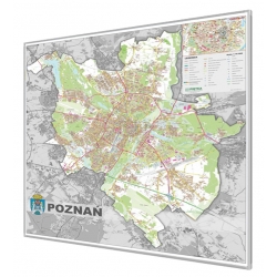 Poznań - plan miasta 140x160cm. Mapa do wpinania.